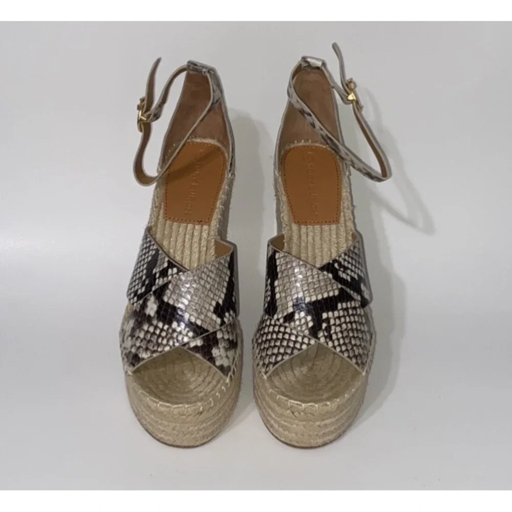 Tory Burch Wedge Espadrille 5.5 Sandals Selby Snake 105MM Platform $380